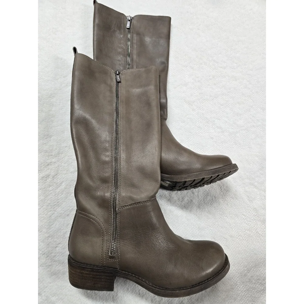 Lucky Brand Desdie Women's Knee High Boots Leather Gray Size 9.5M